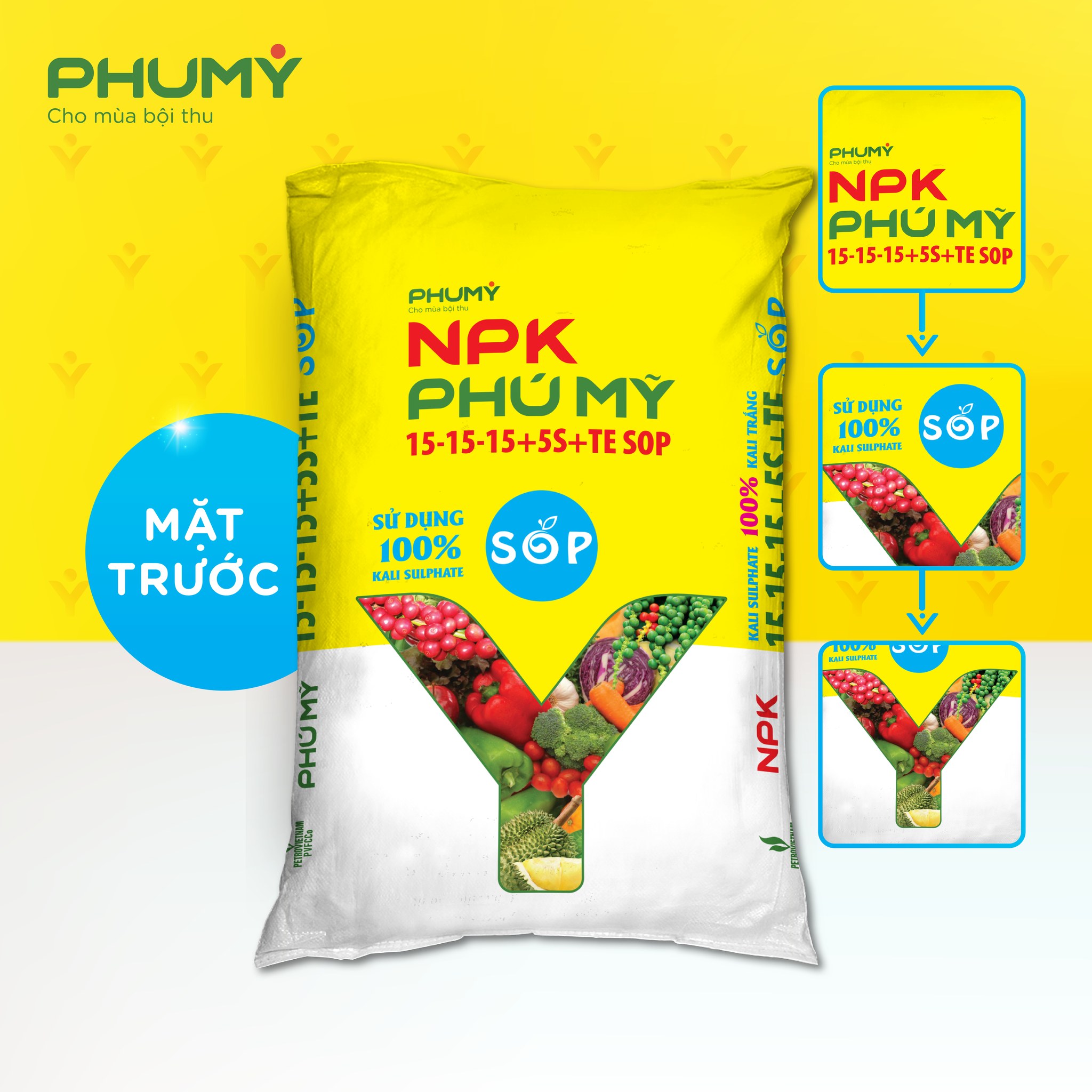 Phân bón Phú Mỹ chính thức ra mắt sản phẩm mới NPK PHÚ MỸ 15-15-15+5S+TE SOP sử dụng 100% Kali Sulphate