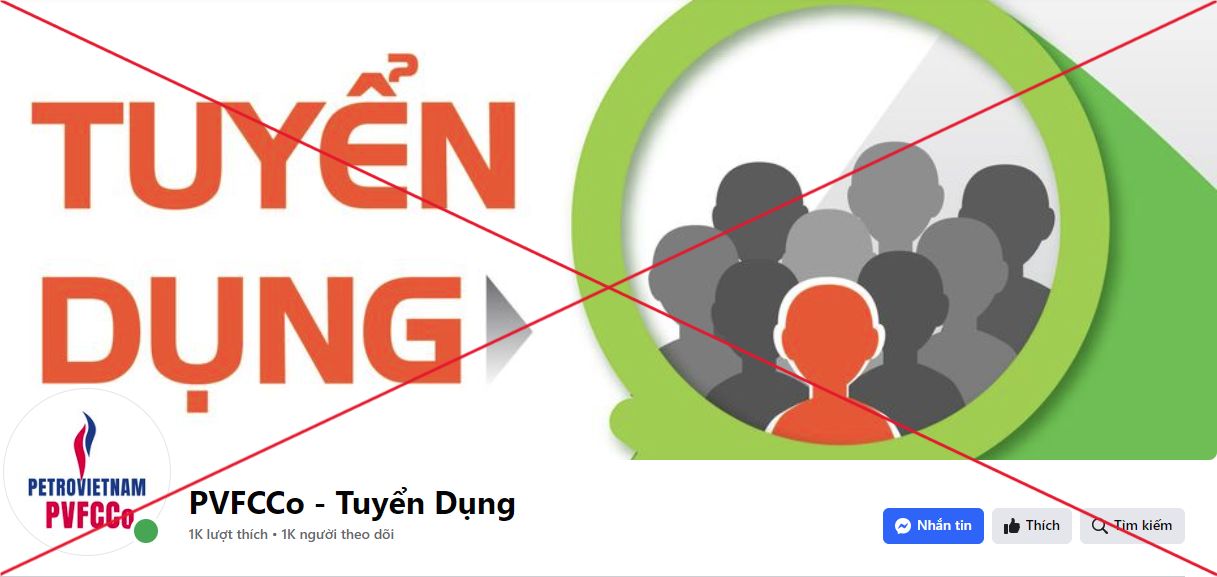 Thông báo của PVFCCo - Phú Mỹ: Cảnh báo giả mạo thông tin tuyển dụng